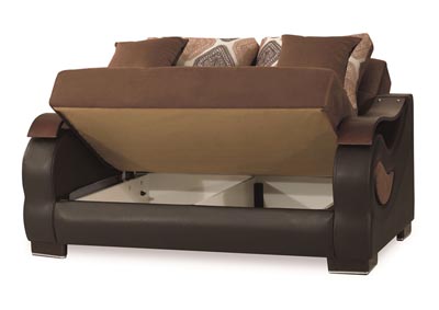 Metroplex Brown Microsuede Love Seat,Ottomanson (Previously Casamode)